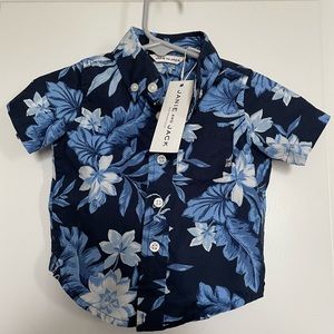 NWT Janie & Jack Infant Boy Hawaiian-style Collared Shirt